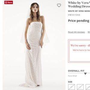 White by Vera Wang Strapless Lace Wedding Dress